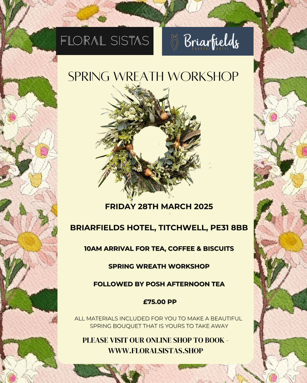 Spring Wreath Workshop at Briarfields with Afternoon Tea